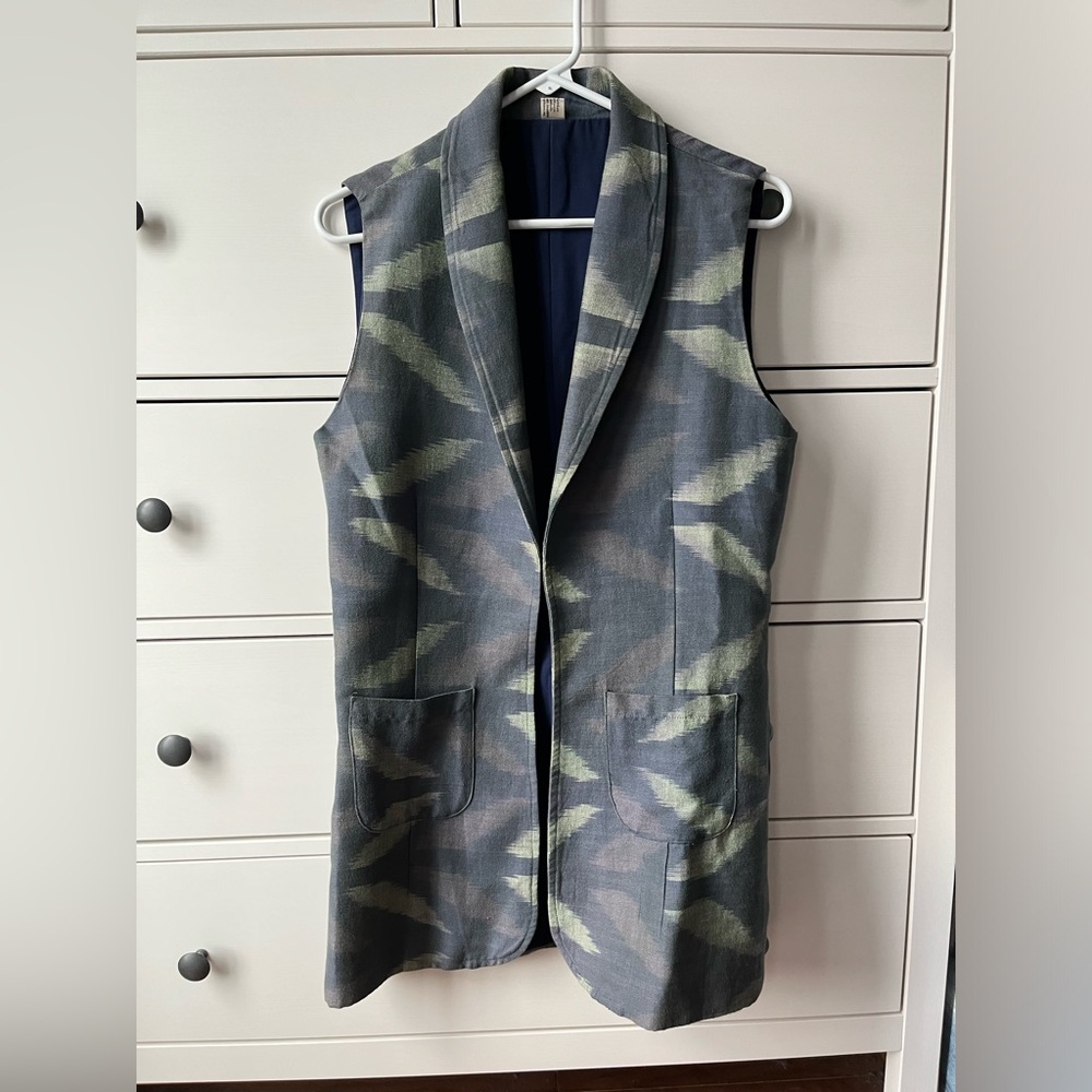 S Handmade long vest from Cambodia